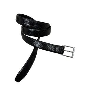 Christopher Hayes Belt Mens 42 Black Snakeskin Leather Dress Casual 4001 Taiwan